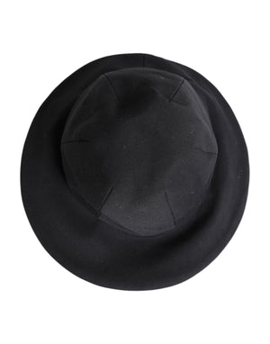 Black Cotton Wide Brim Bucket Hat