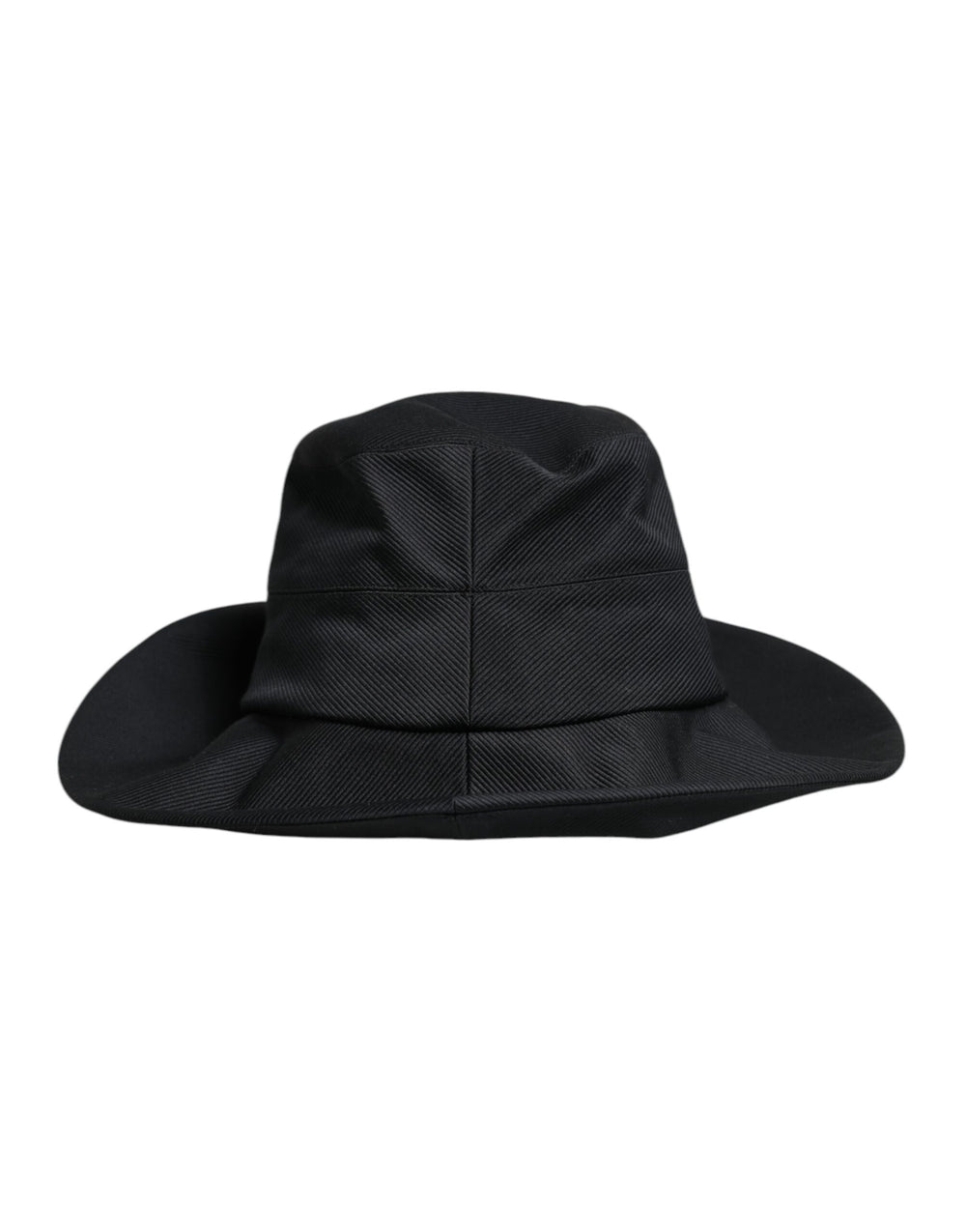 Black Cotton Wide Brim Fedora Hat