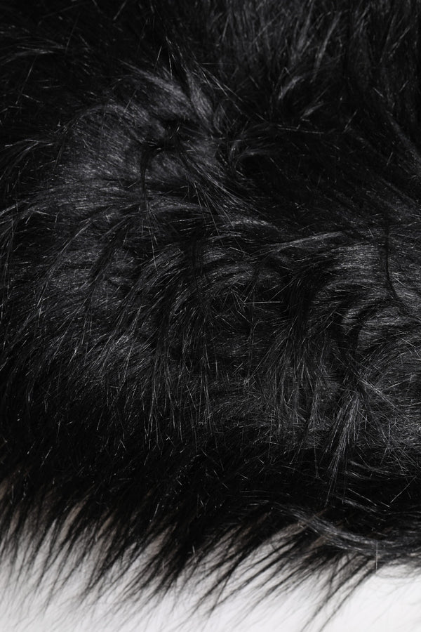 Black Acrylic Fur Womens Bucket Hat