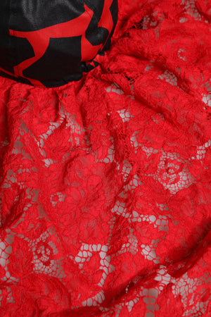 Red Black Lace Tulle Cotton Baseball Cap