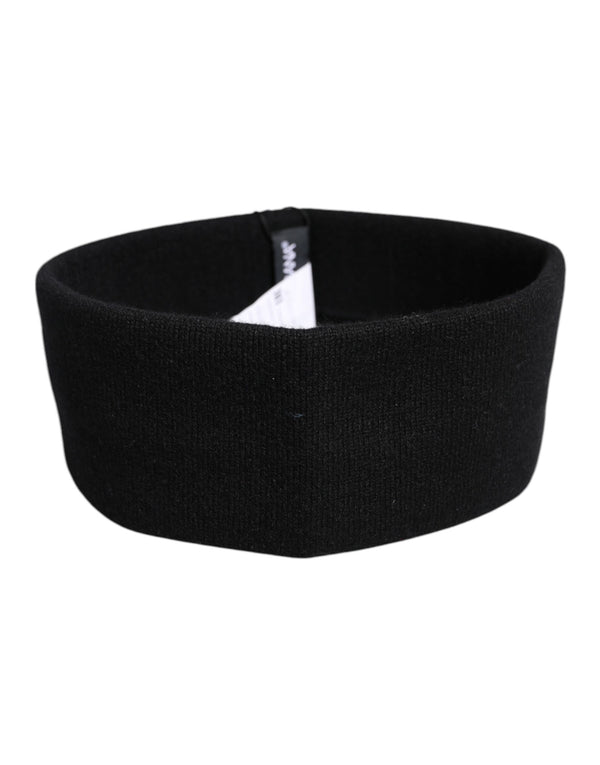 Black Cashmere Knitted Women Head Band Hat