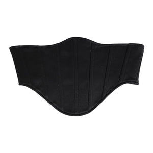 Black Cotton Waist Tuxedo Belt Cummerbund