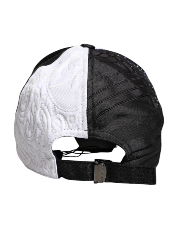 White Black Polka Dot Feathers Baseball Cap