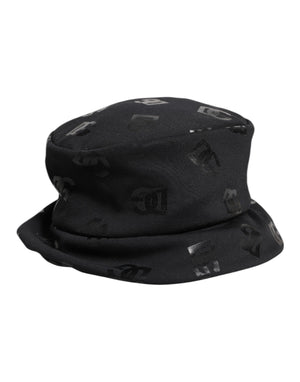 Black DG Monogram Polyester Jacquard Bucket Hat
