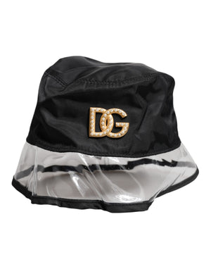 Black Nylon PVC DG Logo Bucket Hat