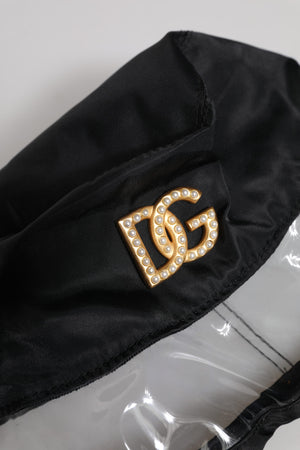 Black Nylon PVC DG Logo Bucket Hat