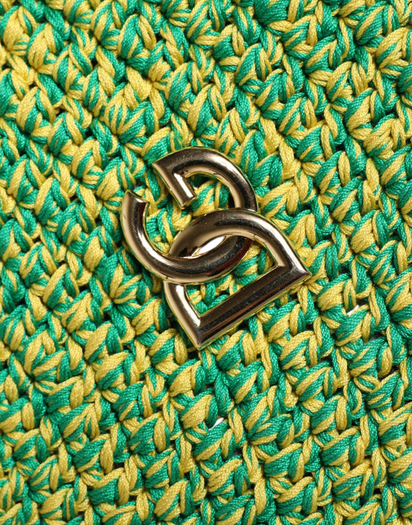 Green Cotton Crochet DG Logo Bucket Hat