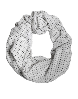 White Polka Dots Polyester Wrap Shawl Scarf