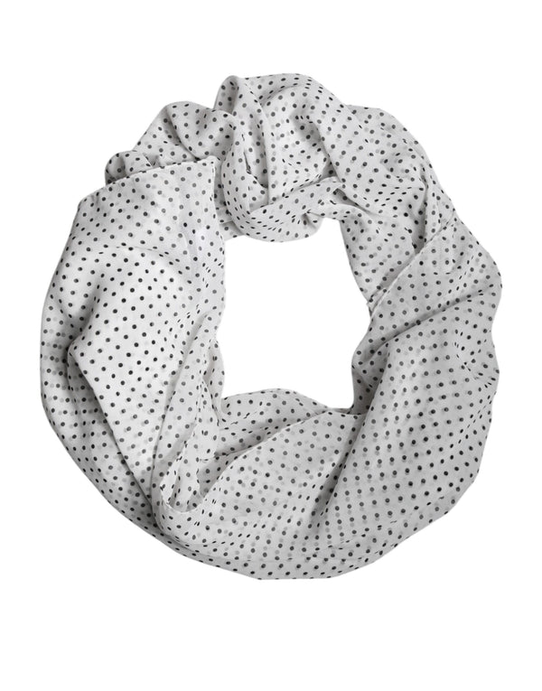 White Polka Dots Polyester Wrap Shawl Scarf