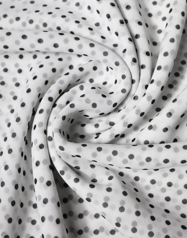 White Polka Dots Polyester Wrap Shawl Scarf