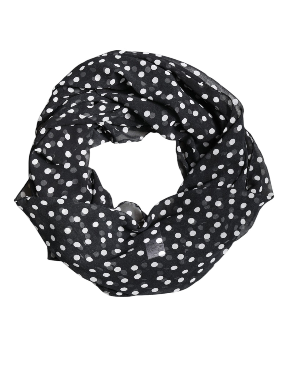 Black Polka Dots Polyester Wrap Shawl Scarf