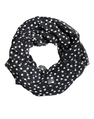 Black Polka Dots Polyester Wrap Shawl Scarf
