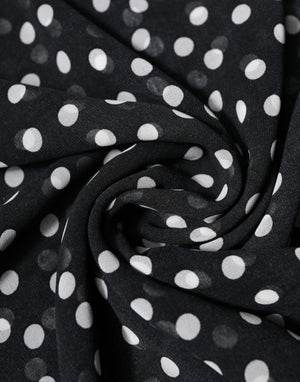 Black Polka Dots Polyester Wrap Shawl Scarf