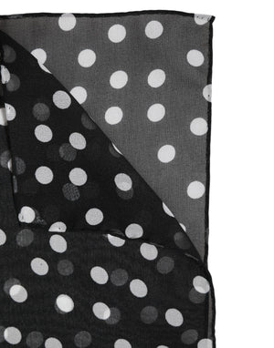 Black Polka Dots Polyester Wrap Shawl Scarf