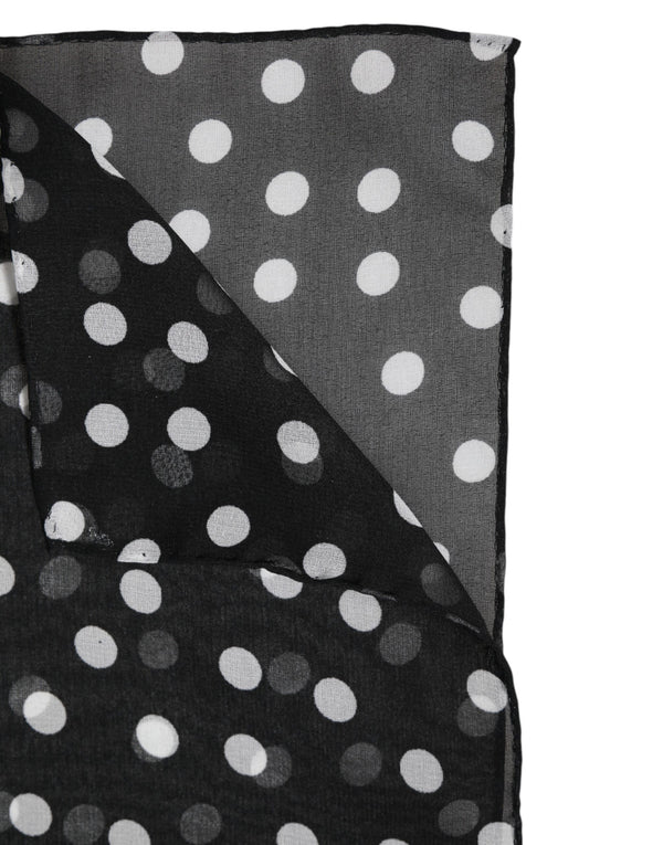Black Polka Dots Polyester Wrap Shawl Scarf