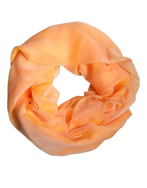 Orange Silk Rectangle Wrap Shawl Scarf