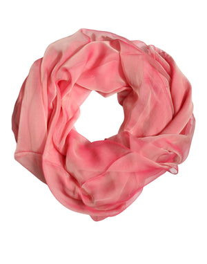 Pink Silk Rectangle Women Wrap Shawl Scarf