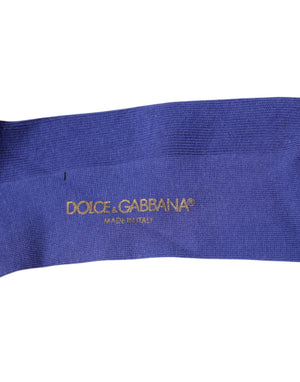 Purple Cotton Logo Over The Calf Socks