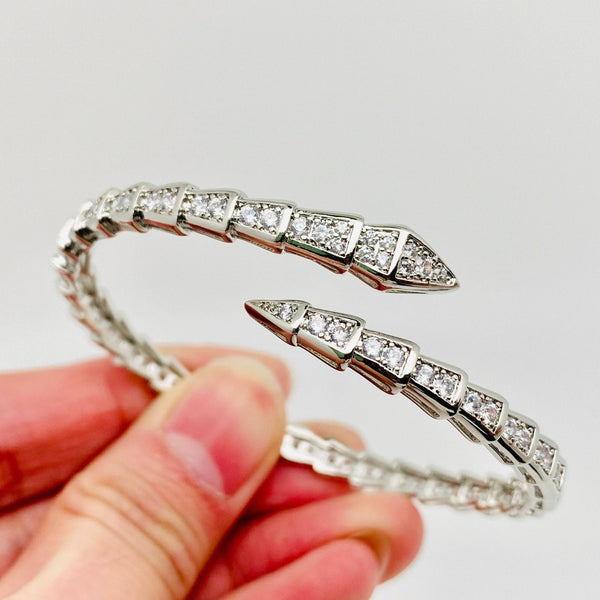 Serpent Crystal Cuff Bracelet
