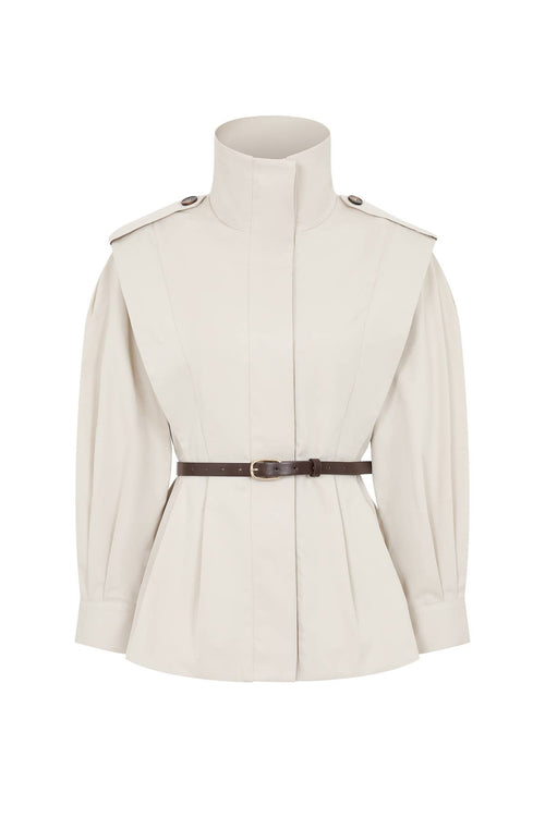 Belted High-Neck Utility Jacket