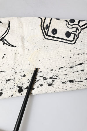 White Logo Angel Print Women Pullover Sweater