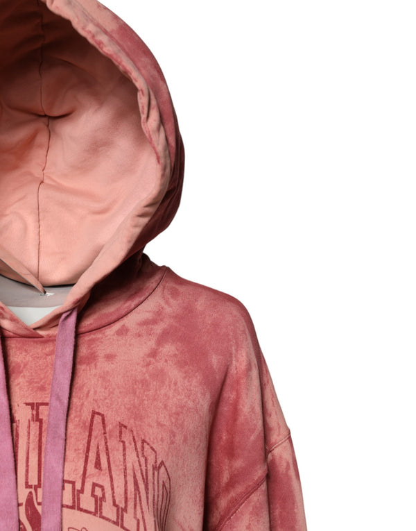 Pink Wash DG MILANO Hooded Pullover Sweater