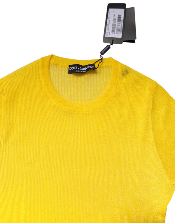 Yellow Polyester Women Pullover Top Sweater