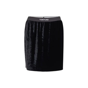 Black Viscose Mini Skirt
