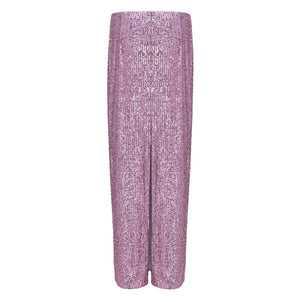 Pink Polyester Long Skirt