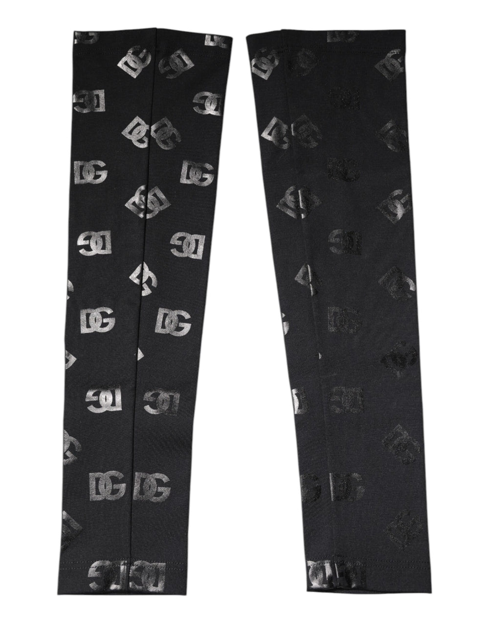 Black DG Logo Monogram Wool Stretch Arm Sleeves