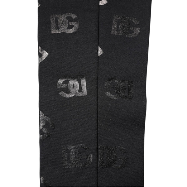 Black DG Logo Monogram Wool Stretch Arm Sleeves