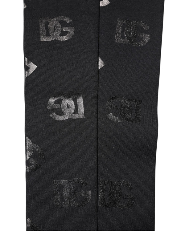 Black DG Logo Monogram Wool Stretch Arm Sleeves