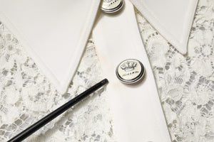 White Floral Lace Long Sleeves Shift Dress