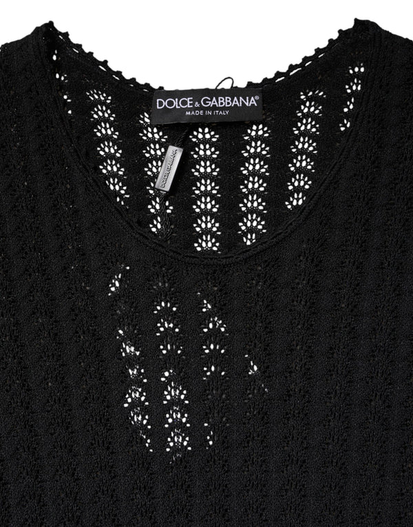 Black Cashmere Long Sleeves A-line Midi Dress