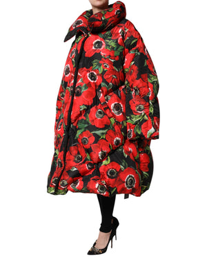 Multicolor Floral Full Zip Padded Jacket