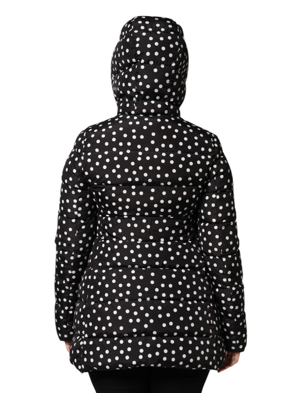 Black Puffer Hooded Zip Reversible Jacket