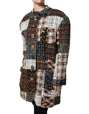 Multicolor Patchwork Button Down Jacket