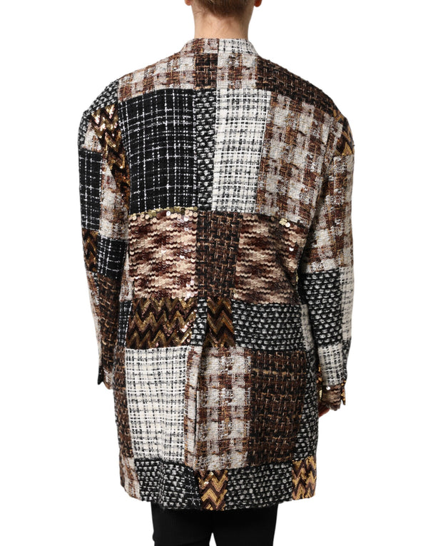 Multicolor Patchwork Button Down Jacket