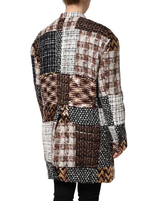 Multicolor Patchwork Button Down Jacket