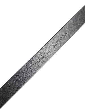 Black Classic Gold Metal Logo Buckle Belt