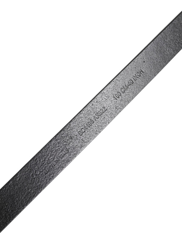Black Classic Gold Metal Logo Buckle Belt