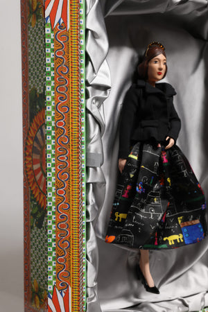 Black Dress Ceramic Porcelain Fashion Leather Sicily Dolls