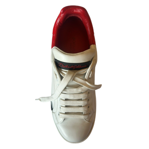 White Red Logo Portofino Sneakers Shoes