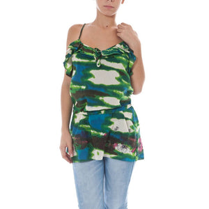 Green Cotton Women Top