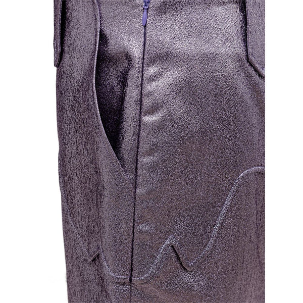 Purple Polyamide Midi Skirt