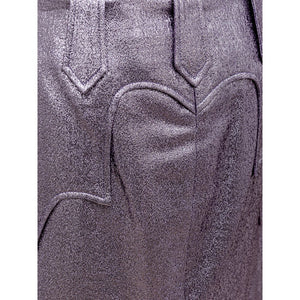 Purple Polyamide Midi Skirt