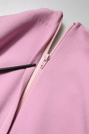 Pink Polyester Long Sleeves Sheath Mini Dress