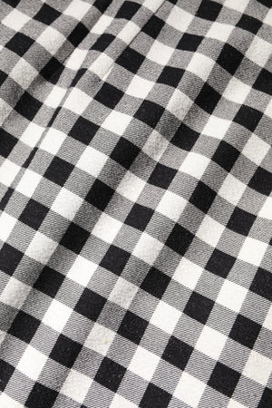 White Black Checkered Sleeveless Sheath Dress