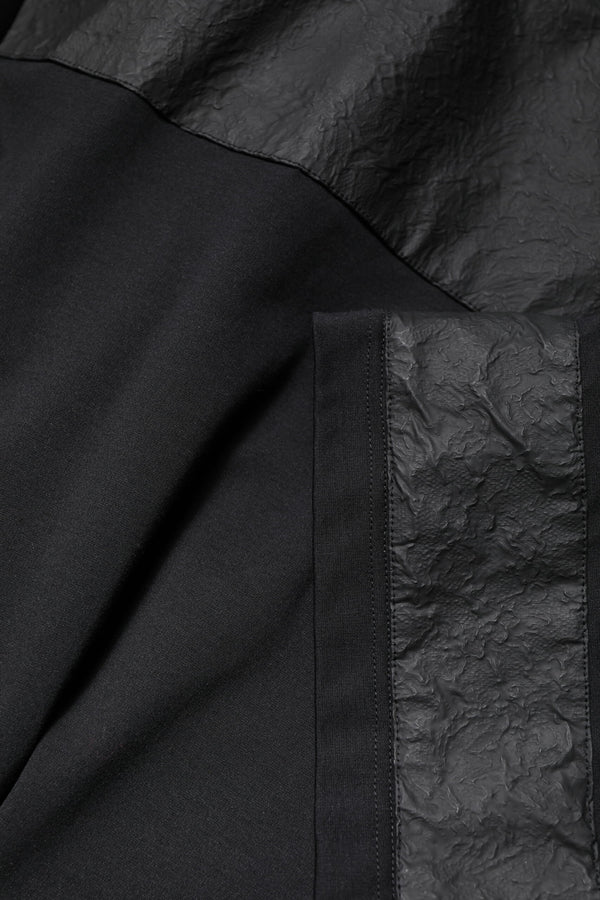 Black Cotton Short Sleeves V-neck T-shirt