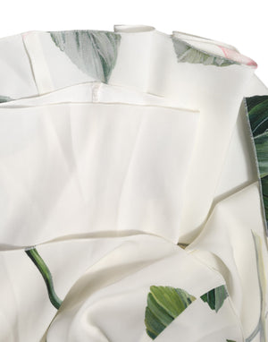 White Floral One Shoulder Sheath Midi Dress